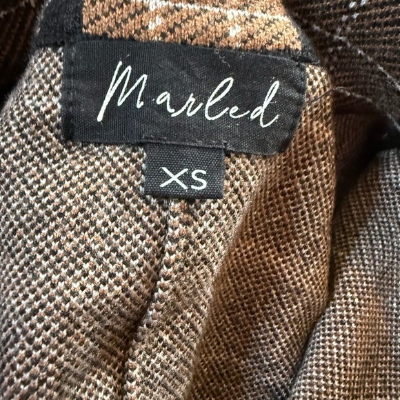 Marled Checkered Bomber Jacket in Brown and Black - Picture 2 of 2